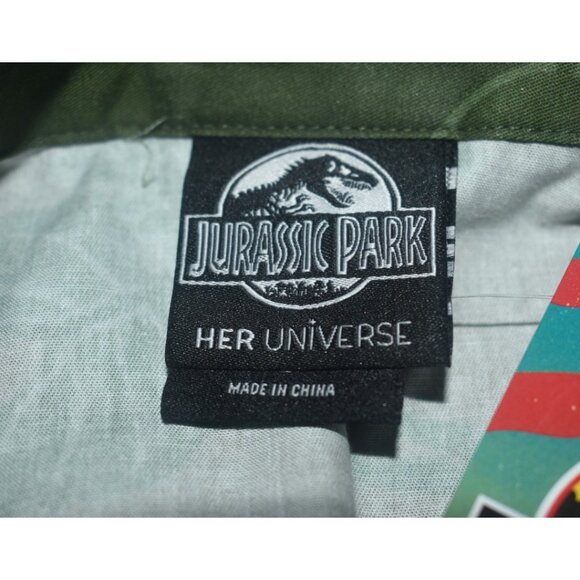Her Universe Jurassic Park Green Floral Retro Dress Pockets Plus Size 3 3X - Picture 7 of 12